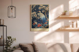 Paul Sinus Wandbild in 40x60cm The Crane of Spring mit elegantem Kranich zwischen blühenden Magnolien für harmonische Wandgestaltung