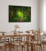 Paul Sinus Wandbild 120x80cm Grüner Wald Märchenhaft Bäume Holzweg Märchenwald