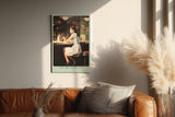 Paul Sinus Wandbild in 40x60cm The Girl in the Bar nostalgische Szene einer Frau an der Bar in Bilder Stil für stilvolle Raumgestaltung
