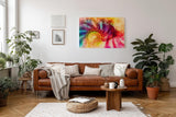 Sinus Art Wandbild 120x80cm Die floralen Linien und Farbverläufe erzeugen einen frischen lebendigen Eindruck im Raum