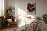Paul Sinus Wandbild in 40x60cm Black Petal Rise in Rot und Schwarz – Abstrakte Explosion organischer Formen mit intensiver Ausdruckskraft