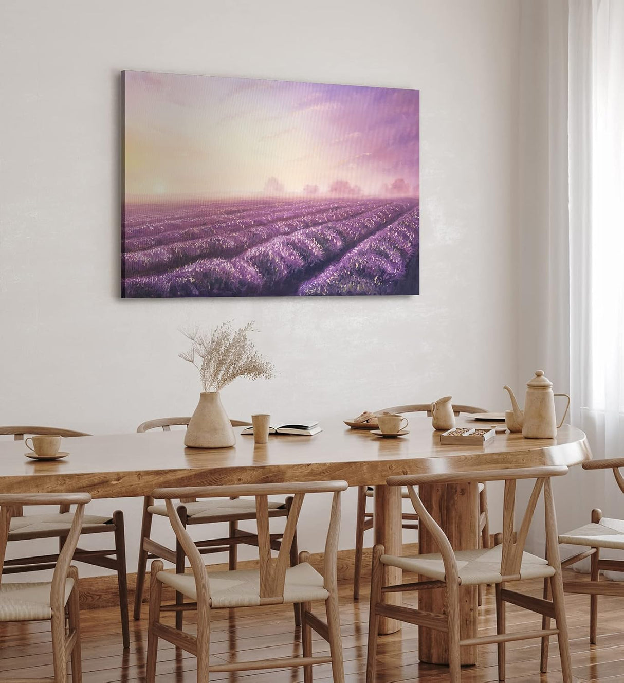 Paul Sinus Wandbild 120x80cm Lavendel Blumen Violett Lavendelfeld Abstrakt Kunstvoll