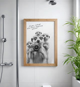 Paul Sinus Poster/Leinwandbild/Rahmenoption Lustiges Erdmännchenbild – Witzige Klo-Deko fürs Gäste-WC – Perfekt für Spaßvögel