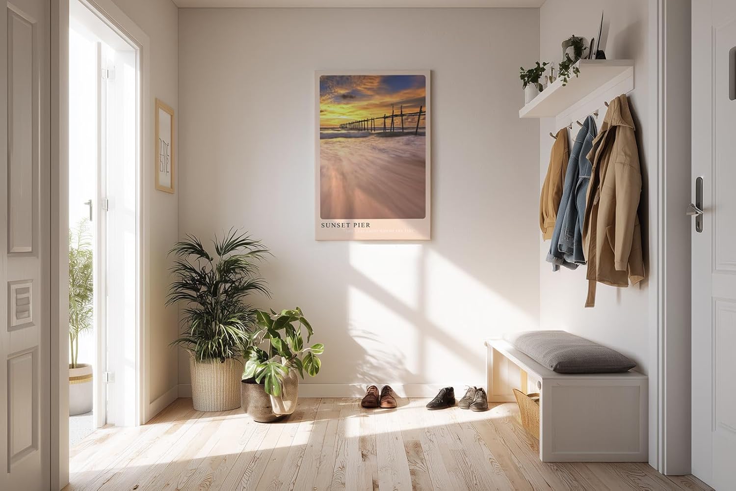 Paul Sinus Kunstdruck 40x60cm Sunset Pier Steg bei Sonnenuntergang The Last Light Riding the Tide