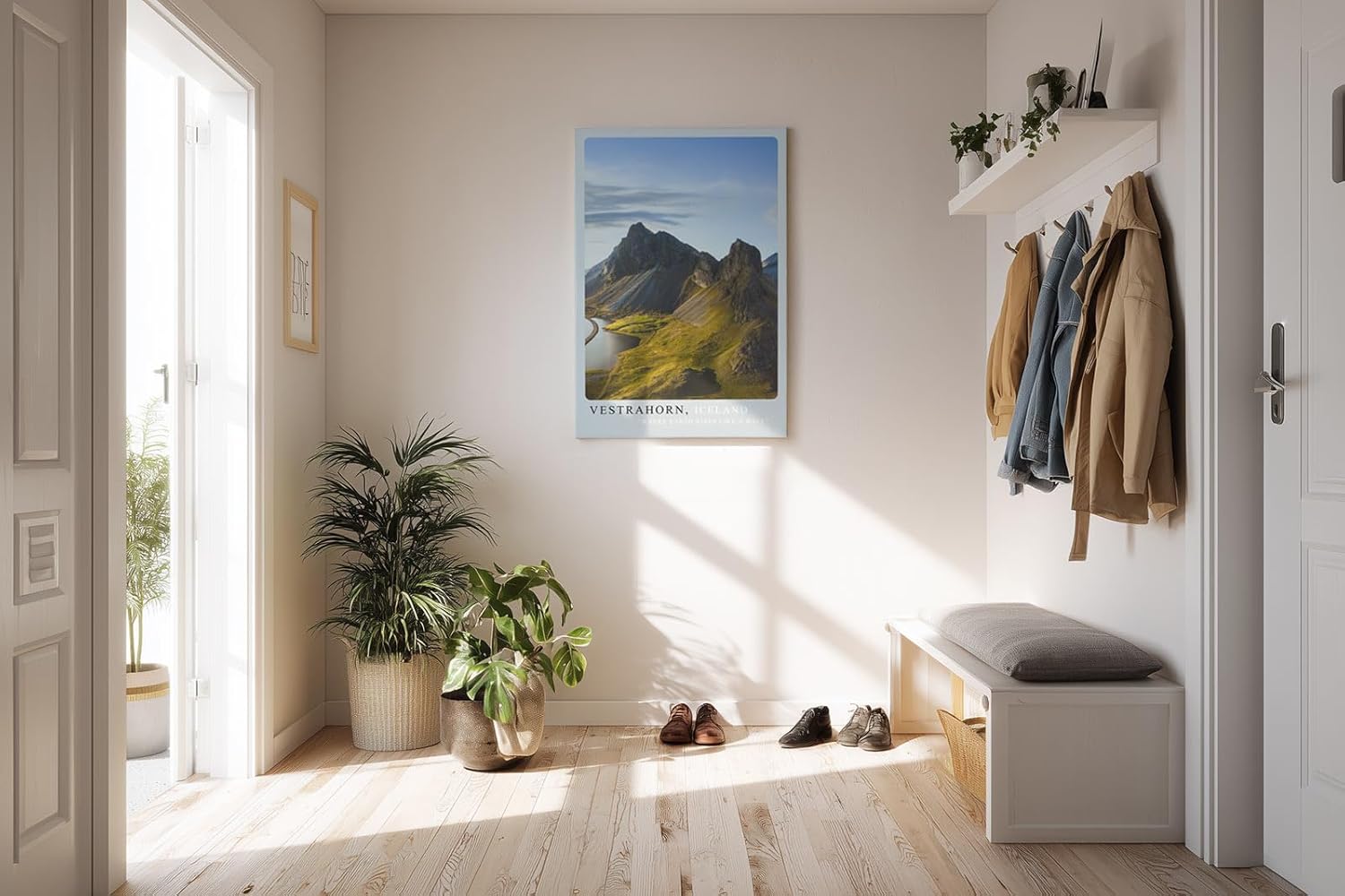 Paul Sinus Kunstdruck 40x60cm Vestrahorn Island mit dramatischer Felsformation und Lichtspiel