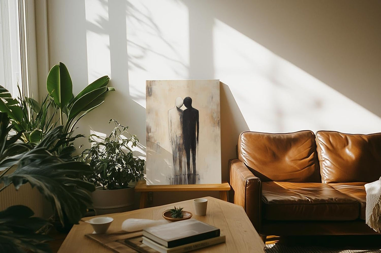 Paul Sinus 60x90cm Wandbild Tiefe Harmonie – Ausdrucksstarkes Kunstwerk zweier Figuren als Symbol für Einheit und Gleichgewicht