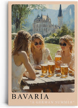 Paul Sinus Leinwandbild 40x60cm Leinwandbild Bavaria bayerische Sommeridylle Schloss Romantik Biergarten Alpen Lebensfreude traditionelle Eleganz
