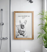 Paul Sinus Poster/Leinwandbild/Rahmenoption Lustiges Hundebild – Freche Klo-Deko fürs Gäste-WC – Perfekt für Humorvolle