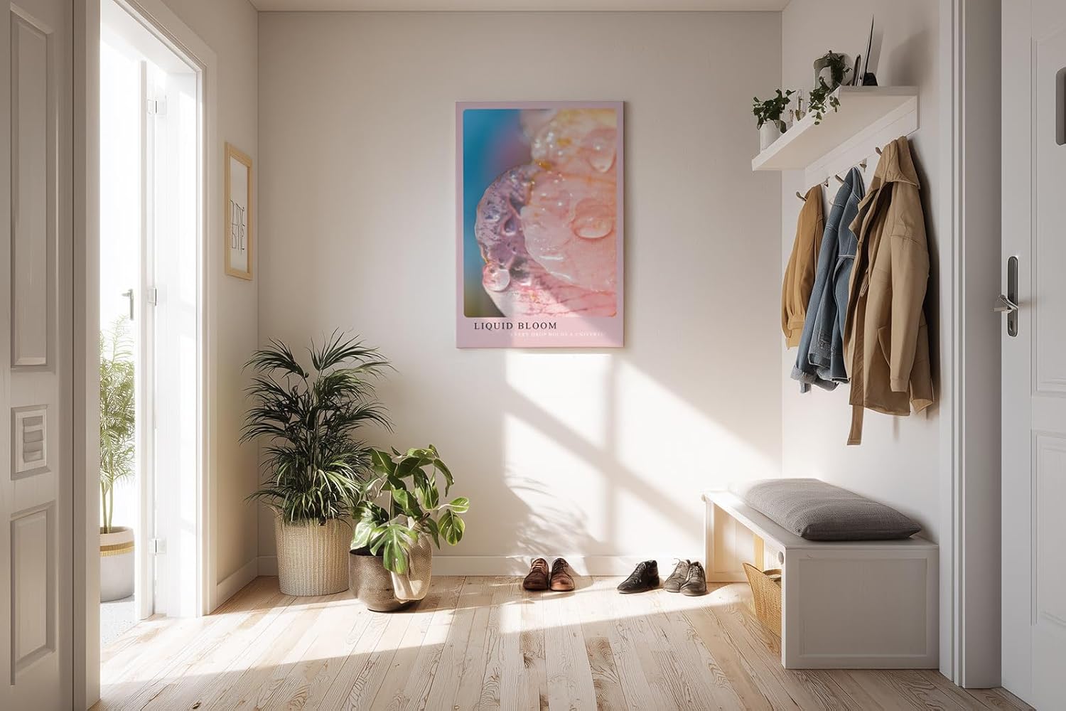 Paul Sinus Kunstdruck 40x60cm Liquid Bloom – Florale Nahaufnahme in Tropfenglanz und Pastell