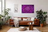 Sinus Art Wandbild 120x80cm Symmetrische Blütenarchitektur in kräftigem Violett mit ausdrucksstarker Mitte