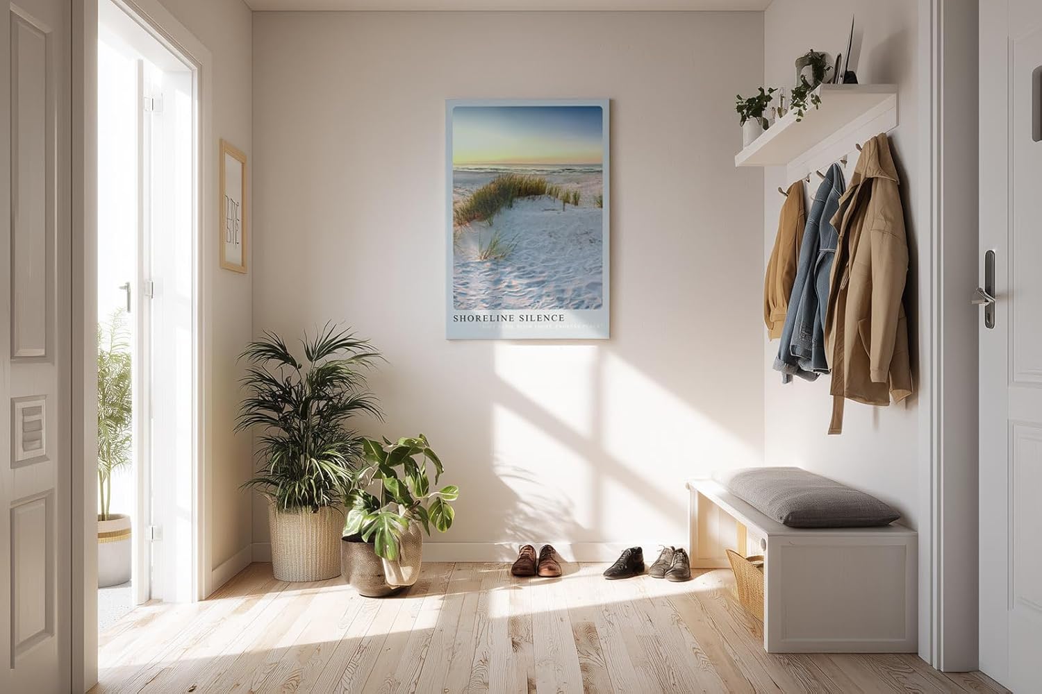 Paul Sinus Kunstdruck 40x60cm Shoreline Silence mit ruhiger Strandlandschaft bei Sonnenuntergang