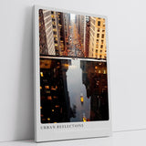Paul Sinus Leinwandbild 80x120cm Urban Reflections Leinwandbild faszinierende Stadtansicht mit Spiegelung in moderner Architektur