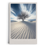 Paul Sinus Leinwandbild 60x90cm Guardian of the Dunes – Mystischer Baum in der Wüste, Sanddünen, Licht und Schatten, Himmel, Natur, Stille, Einsamkeit