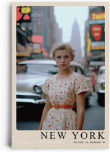 Paul Sinus Leinwandbild 40x60cm New York – Stadt, Nostalgie, Vintage, 50er Jahre, Metropole, Times Square, Mode, Eleganz, Großstadt, USA, Retro