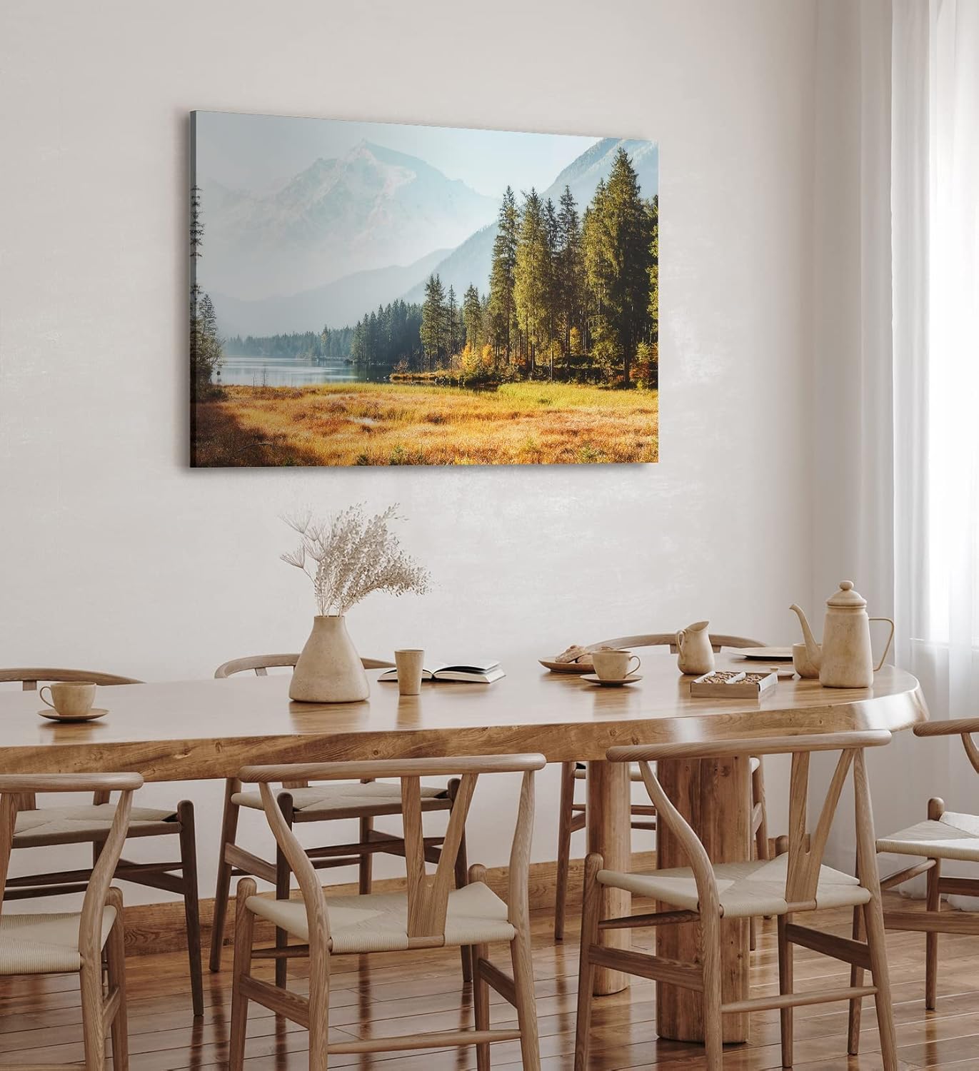 Paul Sinus Wandbild 120x80cm Alpen Berge Bergsee Natur Gebirge Alpensee Tannen
