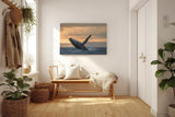 Sinus Art Wandbild 120x80cm Der Wal im Sprung vor dem Sonnenuntergang strahlt Kraft und Freiheit aus