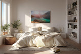 Sinus Art Wandbild 120x80cm Faszinierende Felslandschaft mit türkisfarbenem Wasser und warmem Lichtspiel