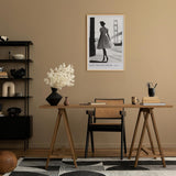 Paul Sinus Leinwandbild 80x120cm San Francisco USA Leinwandbild elegante Frau mit Vintage-Kleid vor der Golden Gate Bridge nostalgische Stadtästhetik