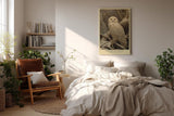 Paul Sinus Wandbild in 40x60cm Eyes of the North – majestätische Schneeeule in winterlicher Landschaft mit detailreicher Gefiederstruktur