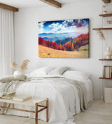 Paul Sinus Wandbild 120x80cm Berge Tannenwald Wald Wolken Natur Landschaft