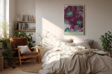 Paul Sinus Wandbild in 40x60cm Modern Botanics Magenta Blüten mit Türkisakzenten