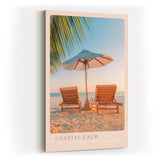 Paul Sinus Kunstdruck 40x60cm Coastal Calm Strand Liegestühle Sonnenschirm Urlaub Ruhe Tropen