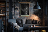 Paul Sinus Wandbild in 40x60cm The Last Light – poetische Schwarz-Weiß-Landschaft mit Baum und reflektierendem Mondlicht auf dem Wasser