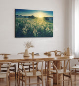 Paul Sinus Wandbild 120x80cm Sonnenuntergang Wildblumen Wiese Natur Landschaft