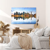 Paul Sinus Wandbild 120x80cm Manhattan Skyline New York Nacht Wolkenkratzer