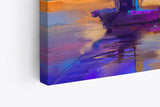 Paul Sinus Wandbild 120x80cm Sonnenaufgang Fischerboot Meer Horizont Abstrakt