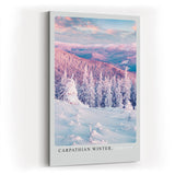Paul Sinus Kunstdruck 40x60cm Carpathian Winter Romania Winterlandschaft Schnee Bäume Pastell