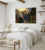 Paul Sinus Wandbild 120x80cm Tortum Wasserfall Türkei Felsen Natur Sonnenuntergang
