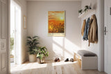 Paul Sinus Kunstdruck 40x60cm Sunflower Sunset Sonnenblumenfeld im goldenen Licht des Sonnenuntergangs mit leuchtender Tiefe