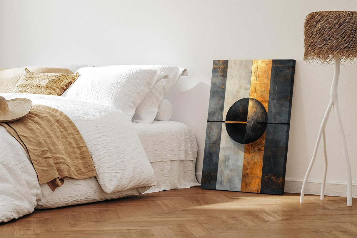 Paul Sinus 60x90cm Wandbild Goldkraft Vision – Powerdesign mit Fokuskunstwerk aus Geometrie und urbaner Eleganz