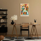Paul Sinus Leinwandbild 60x90cm Leinwandbild Urban Unicorn magische Stadtfarben verspielte Fantasie moderne Pop-Art lebendige Ästhetik abstrakte Metropole