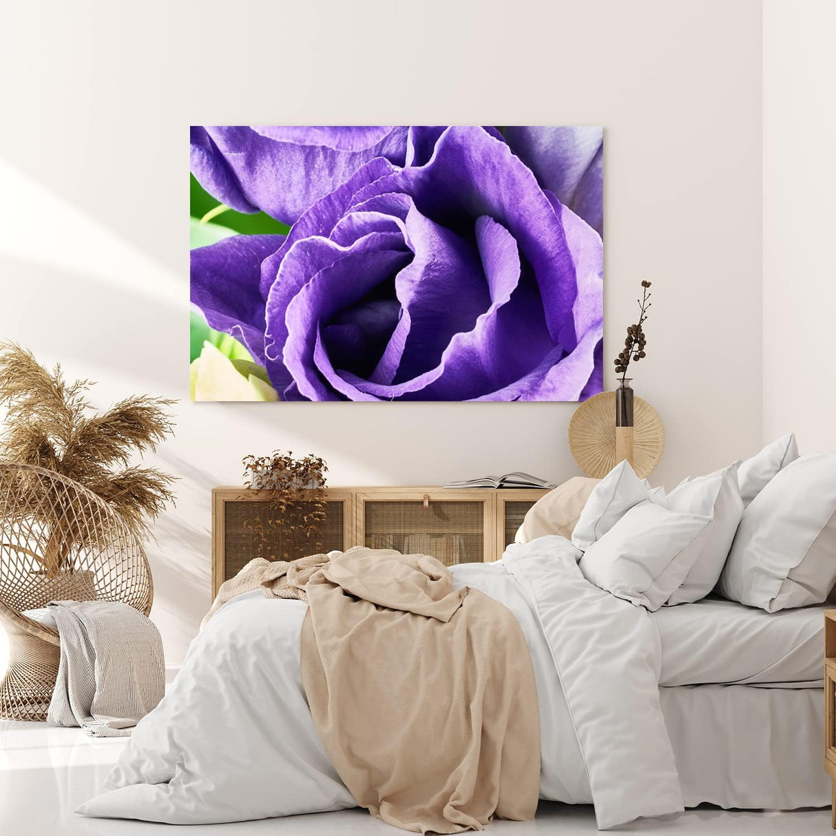 Paul Sinus Wandbild 120x80cm Violette Blume Blüte Nahaufnahme Kunstvoll Dekorativ