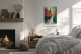 Paul Sinus Leinwandbild 80x120cm Hamburg Harbor Lights – Farbenfrohe Hafenszene mit historischen Gebäuden, Spiegelungen im Wasser