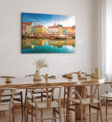 Paul Sinus Wandbild 120x80cm Kopenhagen Dänemark Boote bunte Häuser Promenade