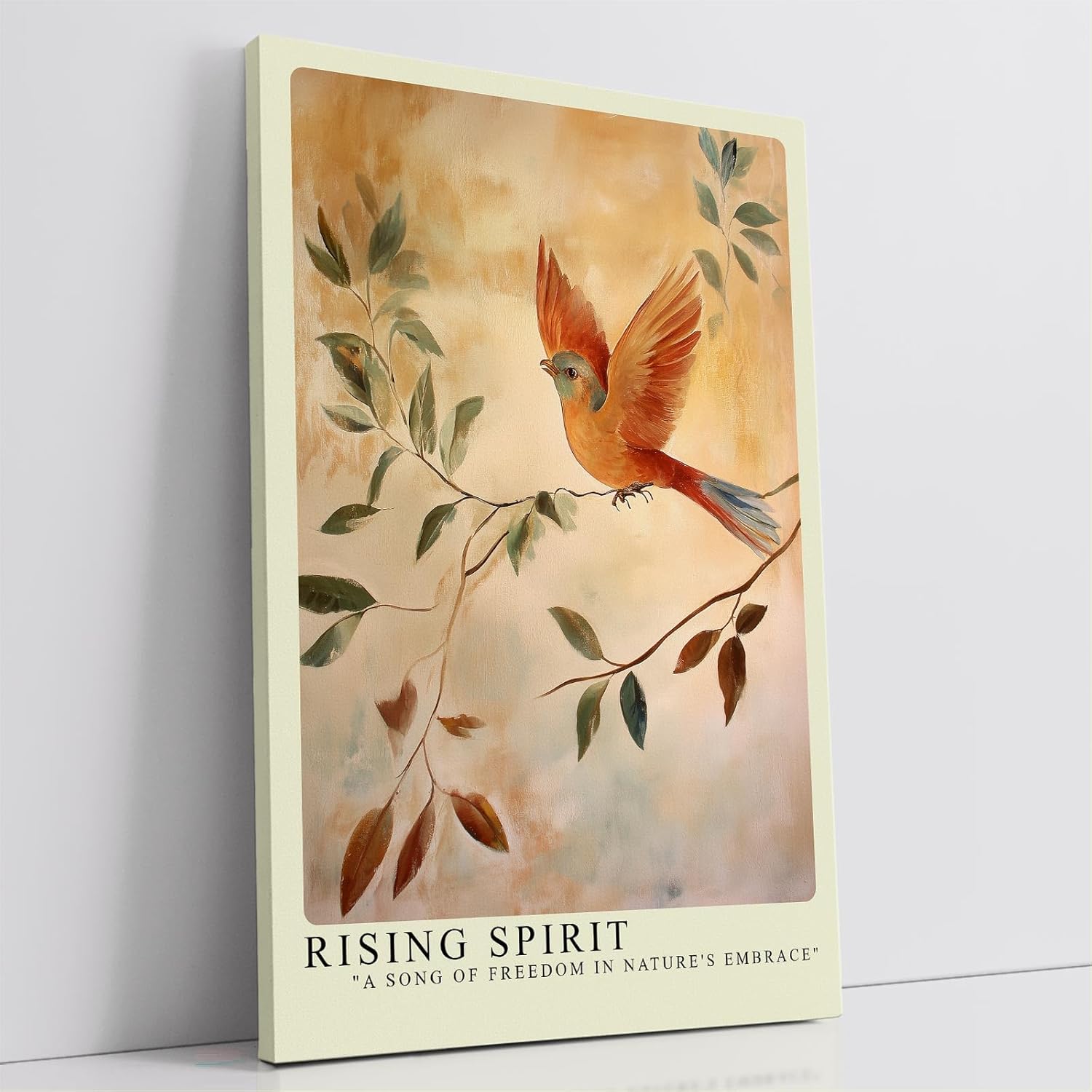 Paul Sinus Leinwandbild 60x90cm Aufsteigender Geist – Eleganter Vogel im Flug mit sanfter Farbgebung und natürlicher Leichtigkeit