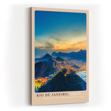 Paul Sinus Kunstdruck 40x60cm Rio de Janeiro mit Blick auf Stadt, Berge und Meer bei Sonnenuntergang