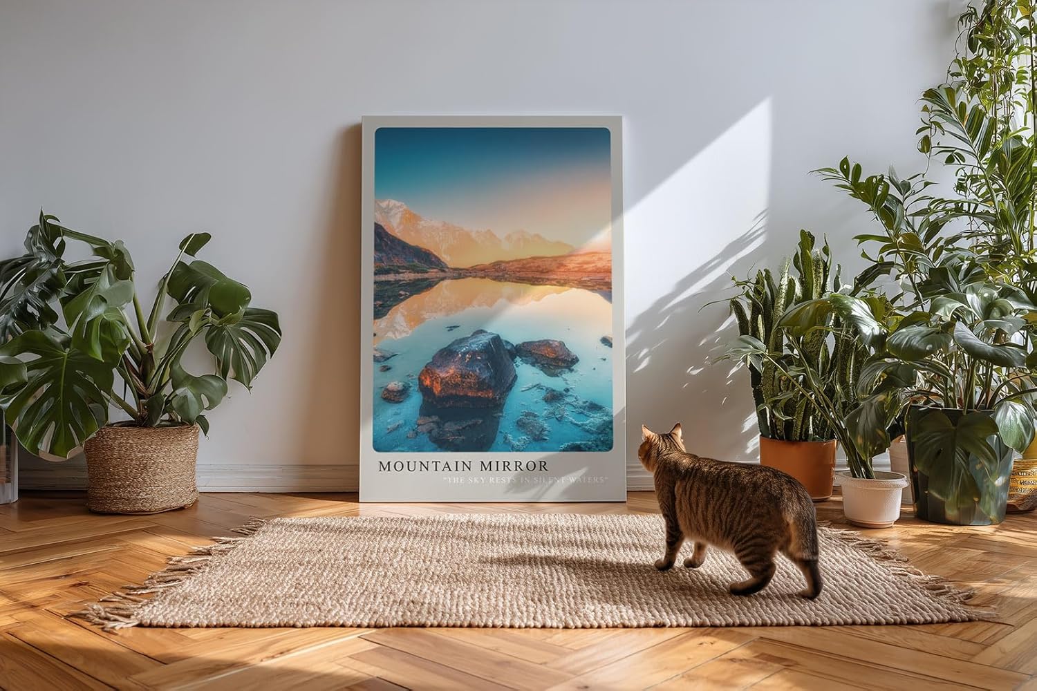Paul Sinus Kunstdruck 40x60cm Mountain Mirror Bergpanorama mit See The Sky Rests in Silent Waters