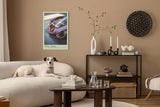 Paul Sinus Leinwandbild 40x60cm Velox Stratos Leinwandbild rotes Auto in glänzendem Finish futuristisches Design und aerodynamische Eleganz