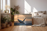 Sinus Art Wandbild 120x80cm Der Wal im Sprung vor dem Sonnenuntergang strahlt Kraft und Freiheit aus