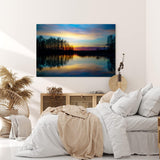 Paul Sinus Wandbild 120x80cm Abenddämmerung über ein See Natur Sonnenuntergang