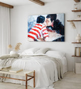 Paul Sinus Wandbild 120x80cm Liebespaar Pärchen Küssen Abstrakt Kunstvoll