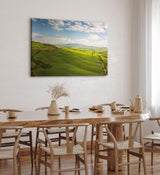 Paul Sinus Wandbild 120x80cm Grüne Wiese Landschaft Berge Natur Felder