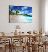 Wandbild 120x80cm Südsee Palmen Meer Strand Sommer Sonnenschein
