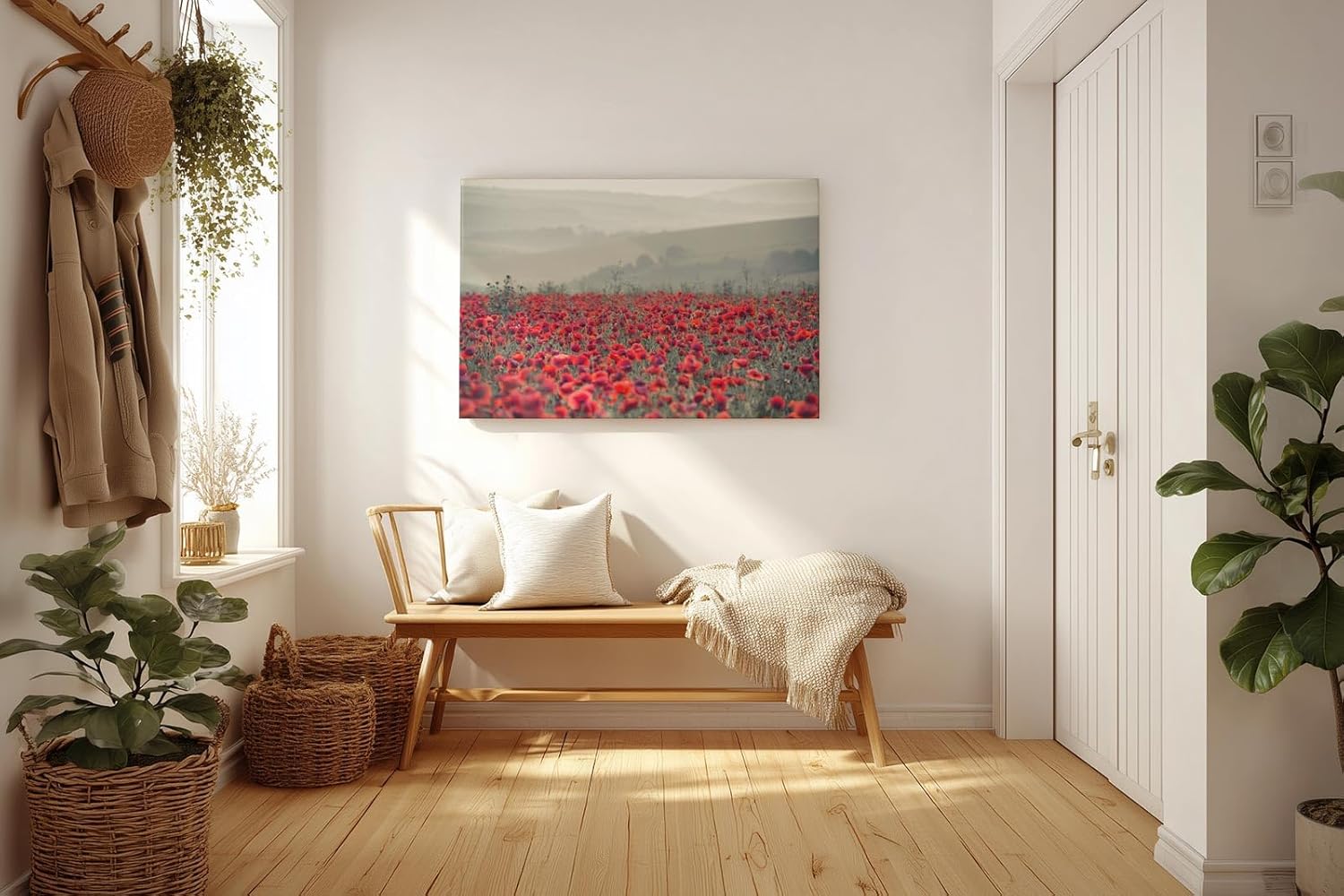 Sinus Art Wandbild 120x80cm Friedliche Blumenlandschaft mit Weitblick und natürlicher Farbintensität