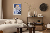 Paul Sinus Leinwandbild 60x90cm majestätische Mondschein-Berglandschaft mit texturreichen Strukturen – kunstvolles Leinwandbild für moderne Raumgestaltung