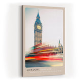 Paul Sinus Kunstdruck 40x60cm London England mit Big Ben und Lichtern moderner Fahrzeuge